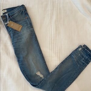 Madewell distressed high rise skinny jeans, TALLER